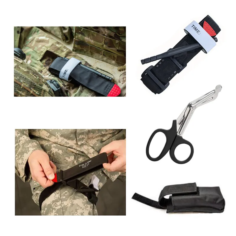 

3Pcs/set Emergency Tourniquet Strap Outdoor Portable Military Tactical Hunting Hiking First Aid Release One Hand Tourniquet Set