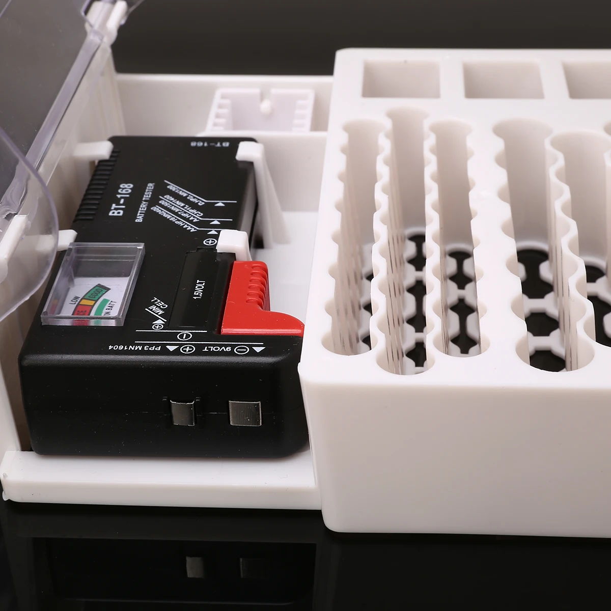 1pc Battery Storage Clear Plastic Cover Batteries Organizer Case With Clear Cover Removable Tester Mayitr