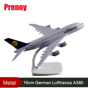 

16cm A380 German Lufthansa Airline Plane Model Zinc Alloy Model Aviation Model Aircraft Airplane Model Stand Craft Plane 1:400