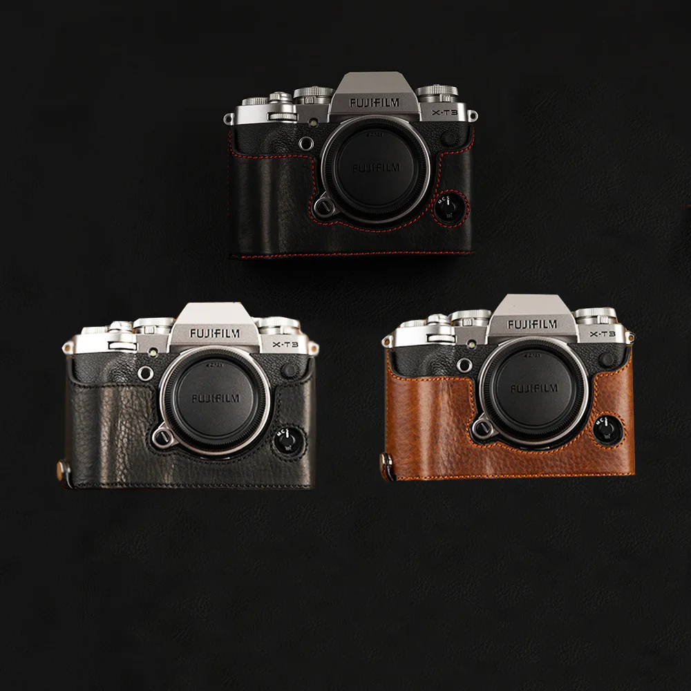 VR брендовый чехол для камеры из натуральной кожи полусумка боди Fujifilm XT3 Fuji X T3