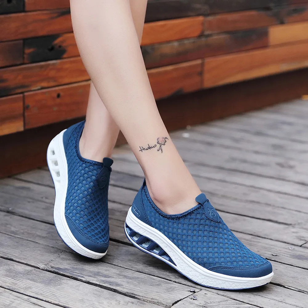 Men Casual Shoes Chunky Sneakers Height Platform Women Outdoor Mesh Casual Shoes Thick-Soled Air Cushion Shoes Sneakers#g2