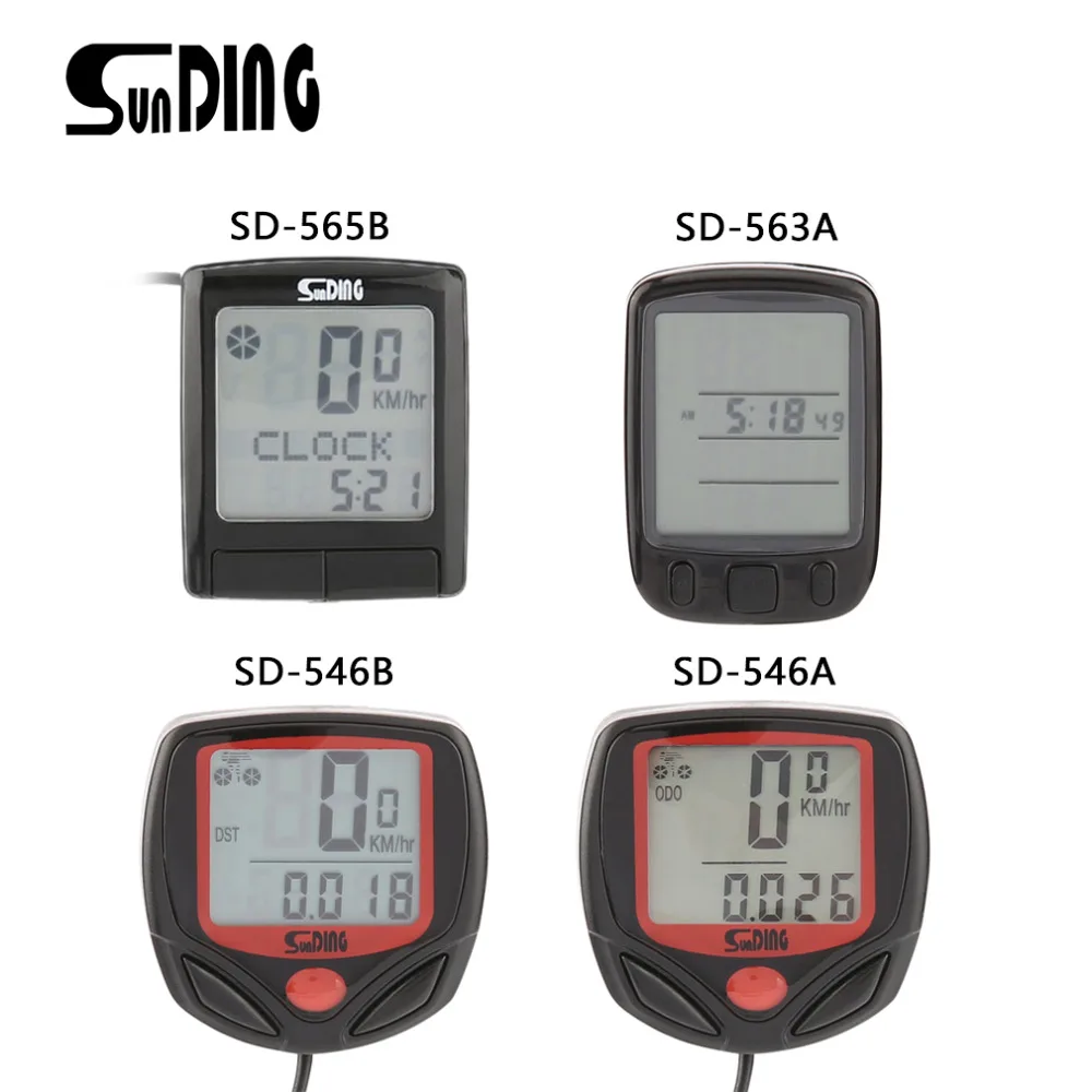 

SUNDING SD Multifunctional Bicycle Computer Wired Odometer Stopwatch Waterproof Mini Digital LCD Speedometer Tracker