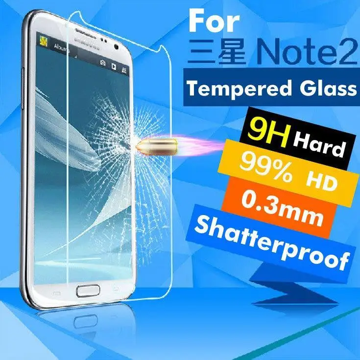 Закаленное стекло для Samsung Galaxy Note 2 защита экрана Защитная пленка N7100 N7105 Note2 |