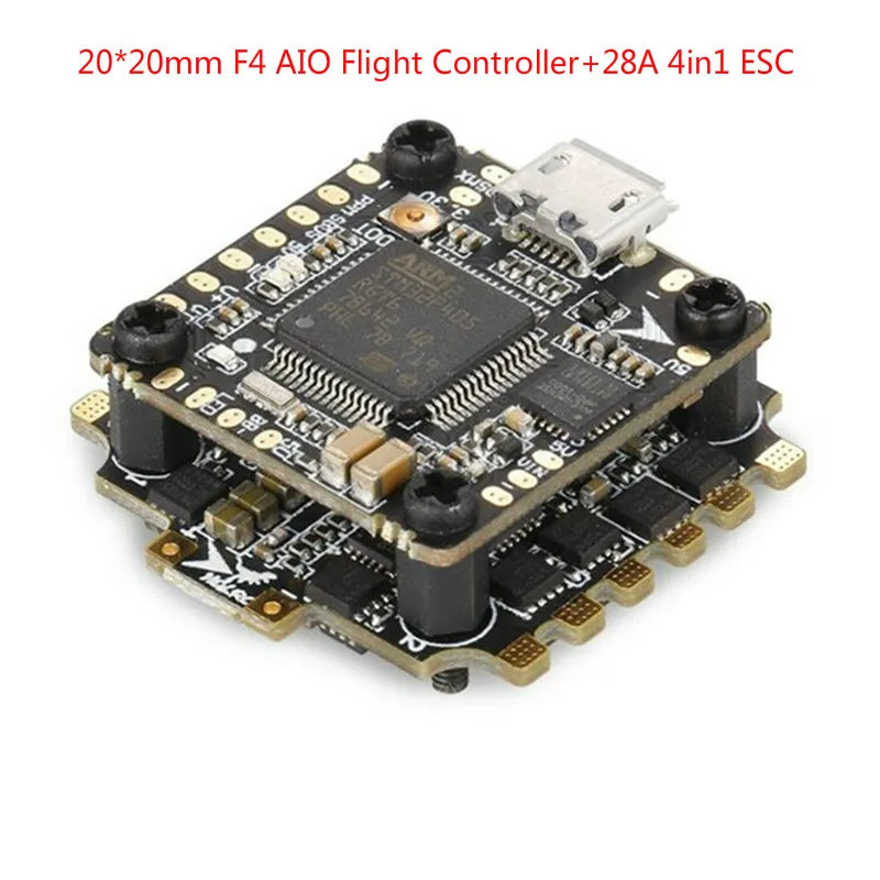 Контроллер полета HGLRC XJB F428 Micro F4 AIO OSD BEC STM32F405RGT6 20x20 мм и 28A Blhel_S BB2 2 4S 4 в 1 ESC для