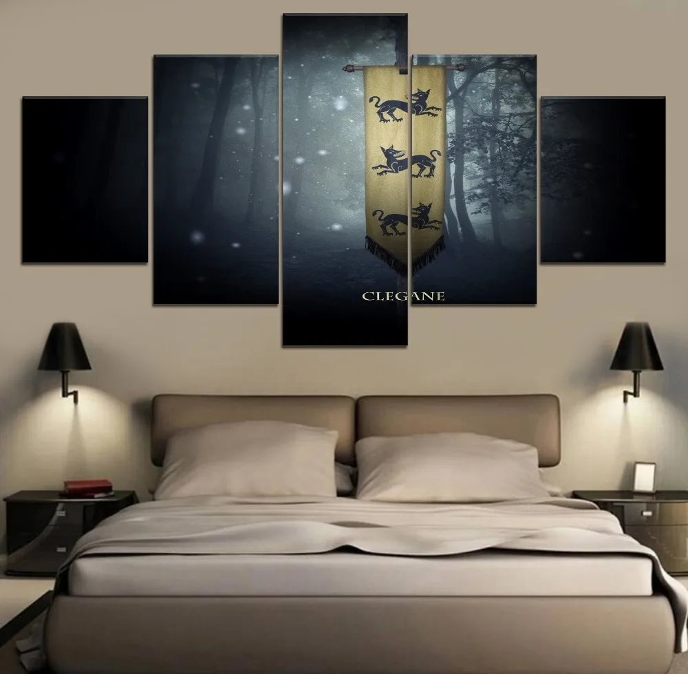 

Canvas Pictures HD Print Wall Art 5 Pieces Game of thrones Movie Home Decor Boys Bedroom Painting Modular Poster Modern Frame
