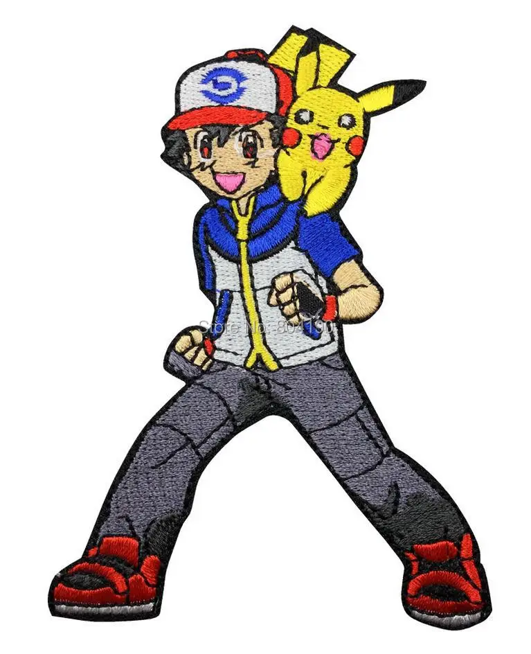 Us 9025 5 Offpokemon Patch Pikachu Ash Ketchum Pocket Comics Tv Movie Embroidered Emblem Applique Iron On Clothing In Patches From Home Garden