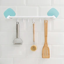 Кухонные крючки, штамповка, пластиковый стеллаж для хранения с крючком, кухонная Подвеска для ванной комнаты, настенная вешалка для полотенец, полка wx8070952