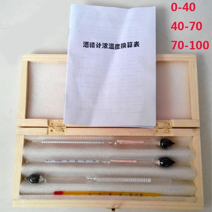 

Free shipping wooden box alcoholmeter for Vodka/whiskey alcohol meter wine alcohol tester Alcohol hydrometer density meter