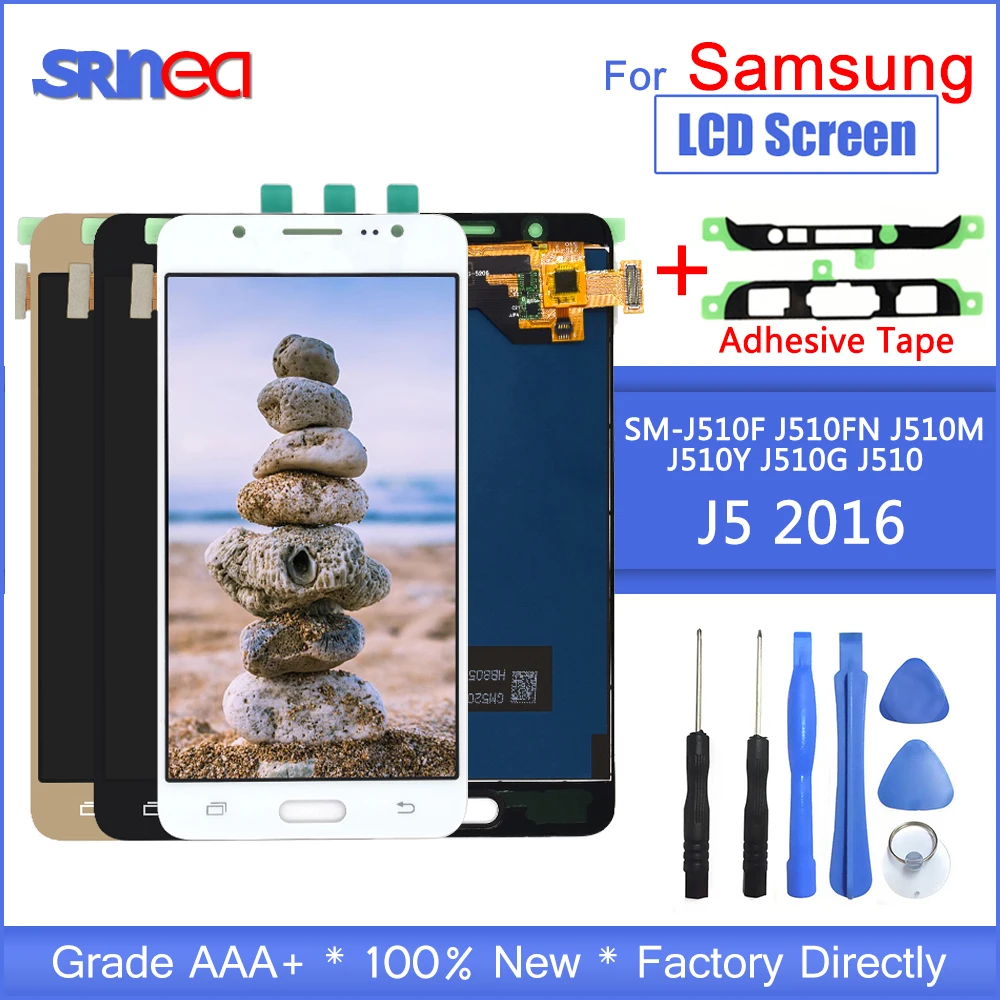 

For Samsung Galaxy J5 2016 Display J510 LCD SM-J510F J510FN LCD Display And Touch Screen Digitizer Assembly With Adhesive Tools