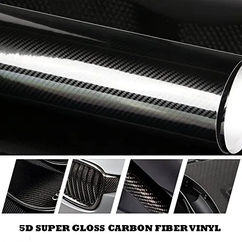 

Car Styling 200cm*50cm Glossy Black 5D Carbon Fiber Vinyl film Car Wrap With Air Free Bubble DIY Car Tuning Part Sticker