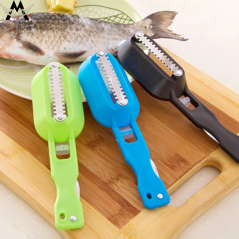

MeiJiaG Fish Skin Brush Fast Remove Fish Scale Scraper Planer Tool Fish Scaler Fishing Knife Cleaning Tools Kitchen Cooking