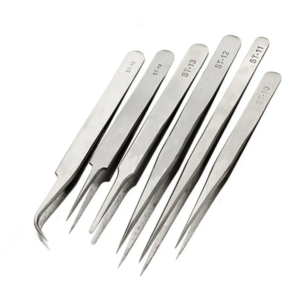 

6PCS Tweezer Set 6pcs Precision Anti-static Tweezers Stainless watchmaker Makeup Tools Excellent Quality