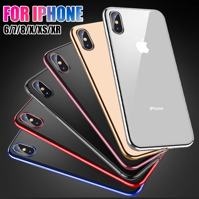 0,3 мм мягкий чехол из ТПУ для Iphone X 7 6s 8 Plus XS Xr Xs Max Прозрачный чехол для телефона защитный силиконовый чехол для телефона