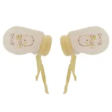 1 пара для новорожденных мальчиков, желтые регулируемые варежки с защитой от царапин, детские перчатки с милым рисунком