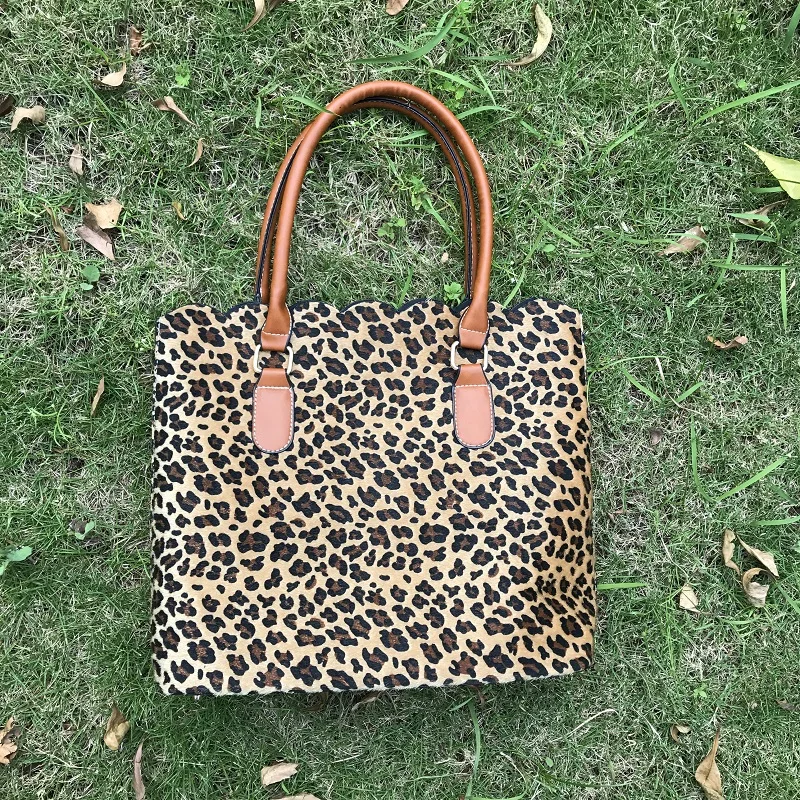 Волнистая Короткая Меховая леопардовая женская сумка Cheetah Tote Сумка кошельки DOM172