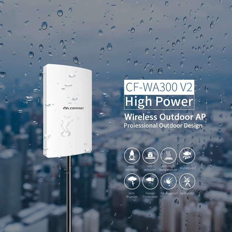 

300Mbps Outdoor Wireless WIFI Router Repeater Access Point 48v Poe Antenna Wifi Cover Base Booster Extender 802.11b/g/n RJ45 AP