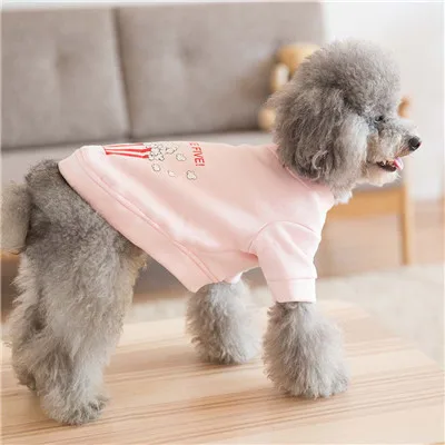 2017 new arrival dog cat autumn warm printed Coat pink