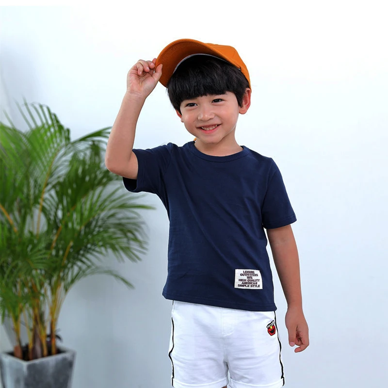 

Boys summer clothes t-shirts girls clothing 2018 short-sleeve cotton solid color high quality kids tops tees children t shirt te