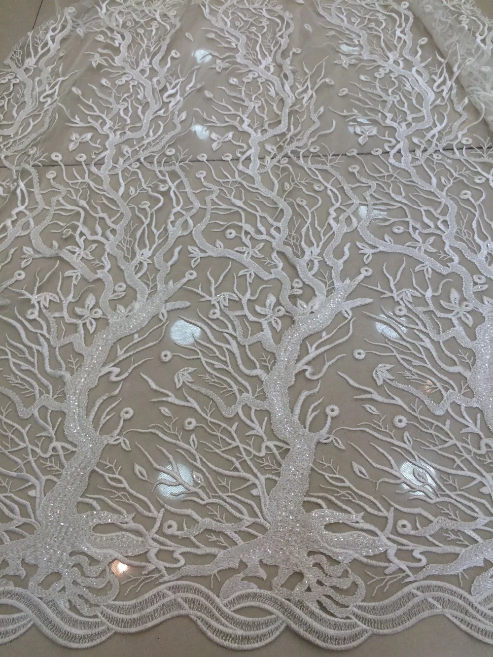 

Nigerian lace fabric super quality ZH-112928 beaded french lace fabric wedding tulle lace fabric