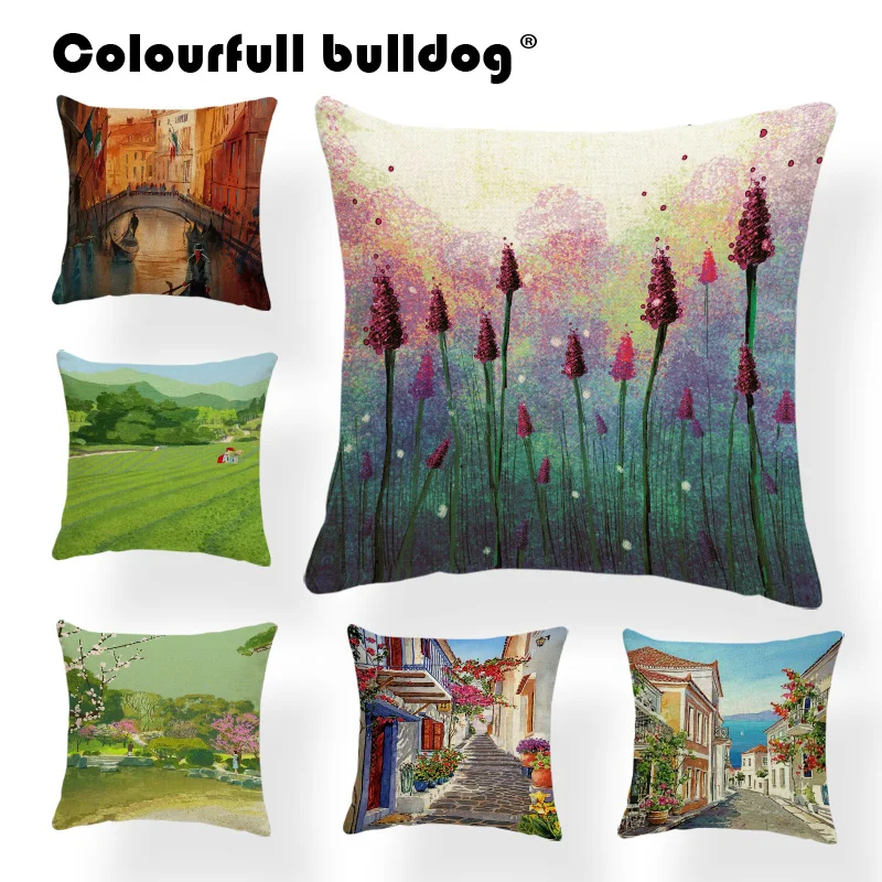 

Building Big Ben Cushion Case Animal Cover Pillow England Rustic Dorm Nap Mat Lavender Throw Pillow Case Red 45Cm Polyester Kids