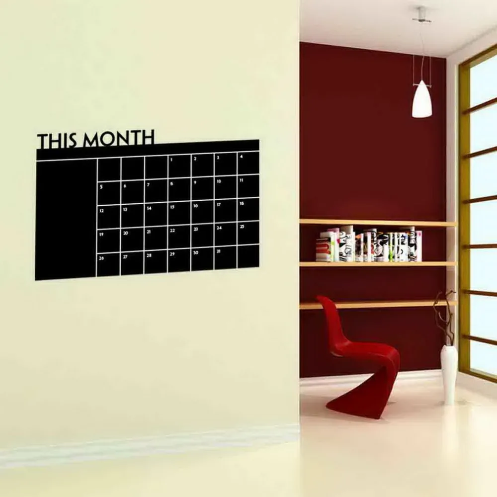 Diy Monthly chalkboard calendar Vinyl Wall Decal Removable Planner