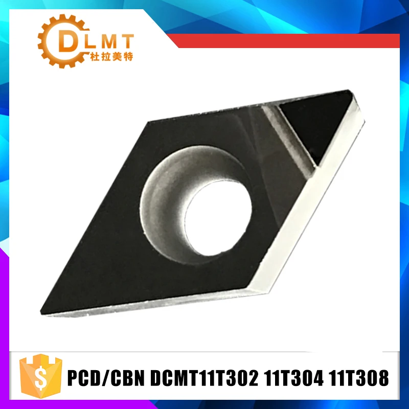 2 шт. резец сверхтвердый PCD/CBN DCMT11T302 DCMT11T304 DCMT11T308 PCD вставки CBN подходит для