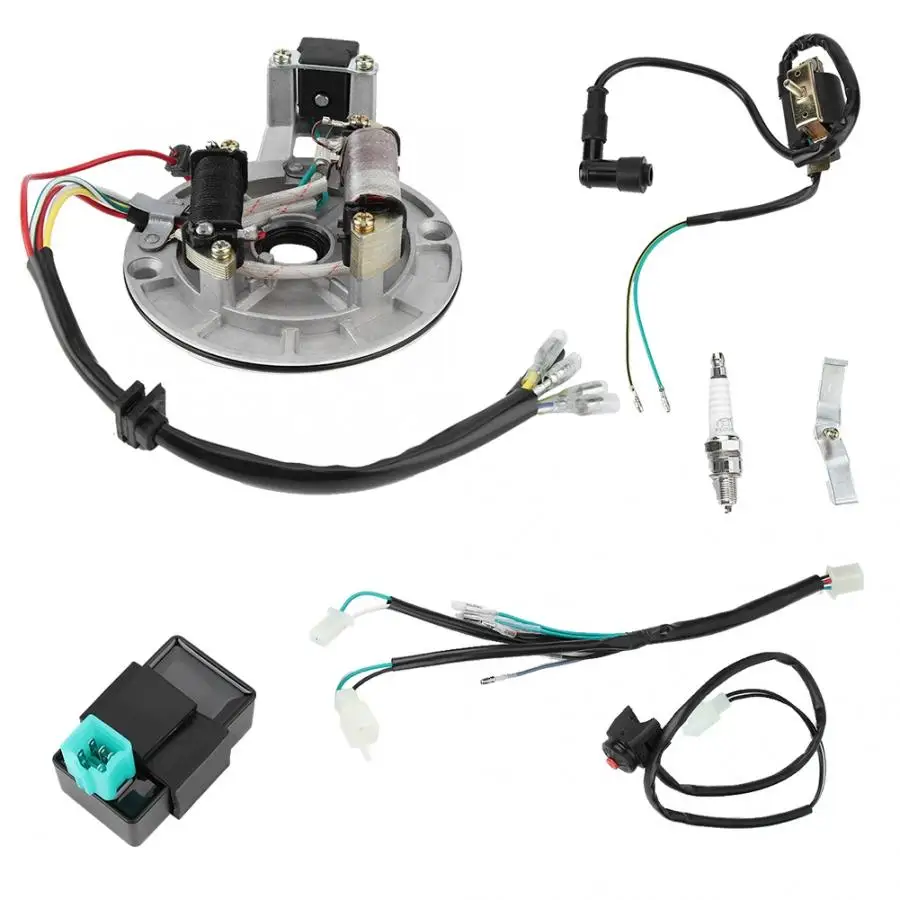 1 компл. Электрический жгут проводов комплект CDI катушка зажигания Свеча зажигания для 50cc 90cc 110cc для Lifan Loncin Ducar Shineray Zongshen YX