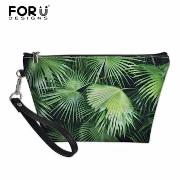 

FORUDESIGNS Cosmetic Bags Women Daily Use Makeup Bags For Girls Fashion Female Zipper Cosmetics Bag Palm Tree Storage Pouch Bags