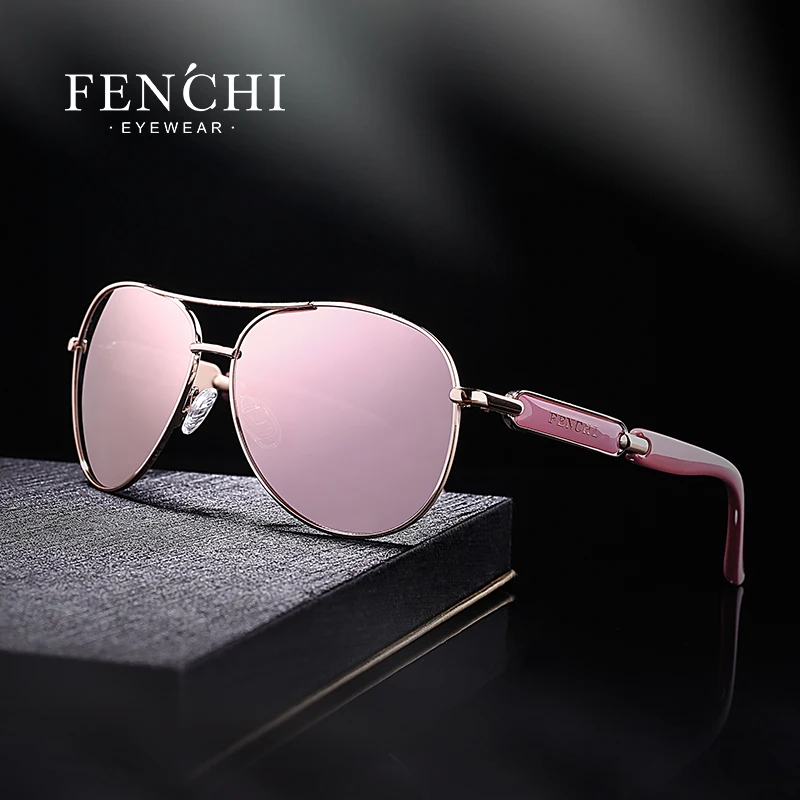 

FENCHI Women Sunglasses Polarized Pink Luxury Black Sun glasses Men Coating Lens Driving Fishing For Men oculos Zonnebril Dames