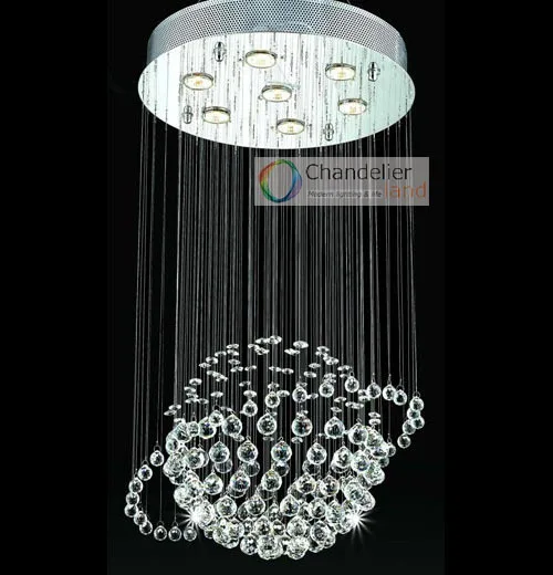 7 Lights W19 X H31 5 Modern Planet Clear Crystal Chandelier 7 Lights W19 X H31 5 Modern Planet Clear Crystal Chandelier Spherical Pendant Lamp Rain Drop Design Flush Mount Lighting In Chandeliers From