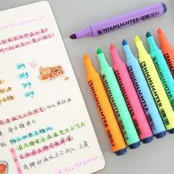 Японский Красочные люминесцентный Маркер ручки треугольные баррель маркер DIY Рисунок бумага для граффити копию факса Школа Офис