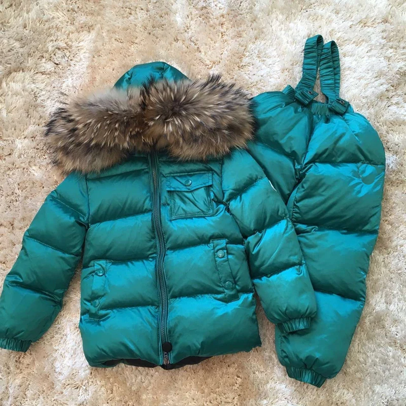 

Kids Clothes Boys Girls Winter Down Coat Children Warm Jackets Toddler Snowsuit Outerwear +Romper Clothing Set Russian winter