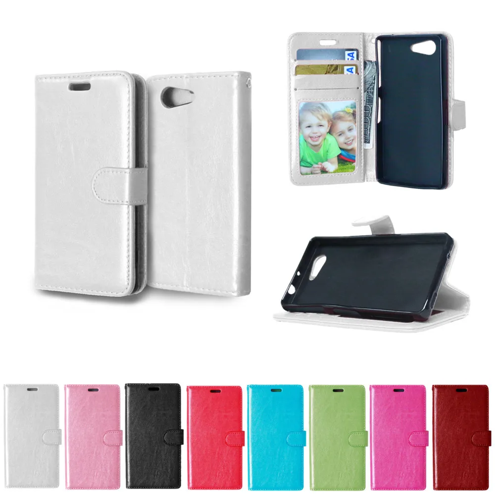 

Flip Case For Sony Xperia Z 3 Compact Z3 mini D5803 D5833 M55W Case Solid color Photo Frame Phone Leather Cover For Sony Z3mini