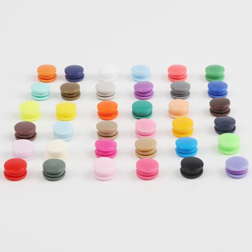 

100set/bag Plastic Snap Button Stud Fastener Snap Pliers Clothes Clips Round Baby Resin Snap Button Garment Accessories