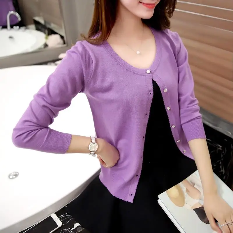 

3075 - 2018 Korean version of the new spring and summer dress sweater cardigan