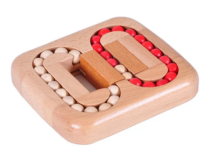 Classic IQ Wood Game Mind Brain Teaser Beads Wooden Puzzle for Adults Children