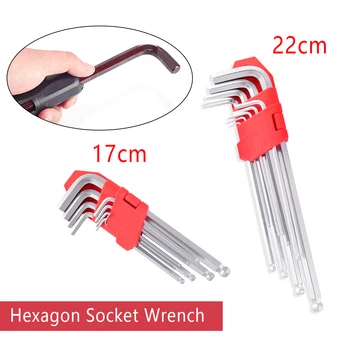 

9pcs 1.5mm - 10mm Hexagon Key Wrench Tools Set Matte Chrome Ball End Spanner Set Screwdriver Set Tool Kit