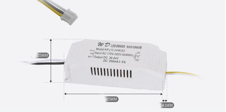Светодиодный драйвер питания 220 в 12-24 Вт* 2 белый+ теплый белый неизолированный постоянный ток привод для потолочного освещения блок питания 10 шт