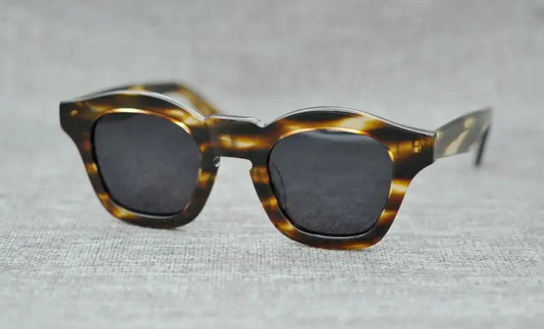 LKK унисекс ручной работы японский Винтаж Модные поляризованные солнцезащитные очки с нерегулярными sunglassesмужские солнцезащитные очки - Цвет линз: Золотой
