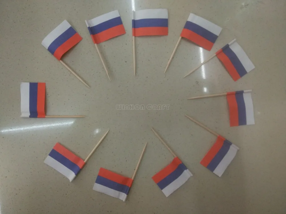 Мини флаги для российских зубочисток 50 шт. бумажные пищевые палочки еды