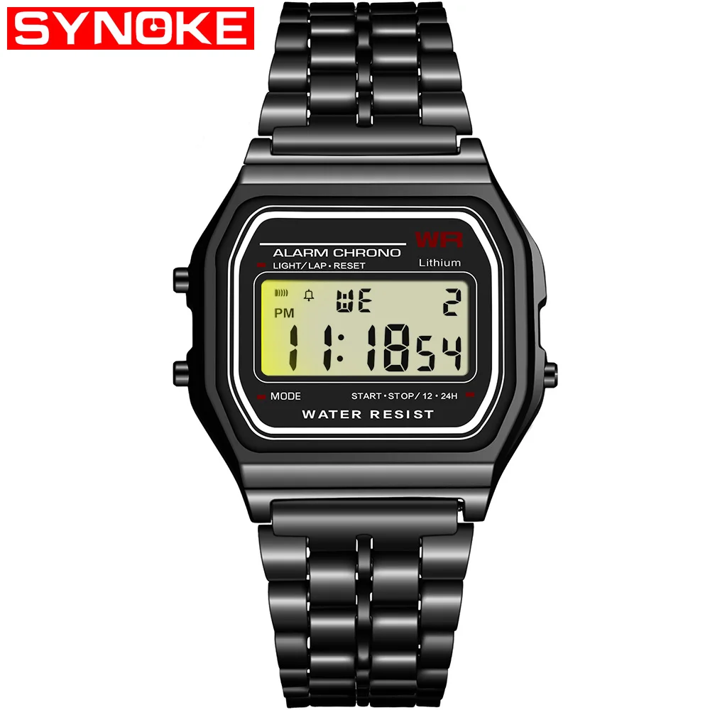 

SYNOKE Watch for Men Brand Metal Watch Relogio Masculino Multifunction Men Waterproof Electronic Digital Watche 9009
