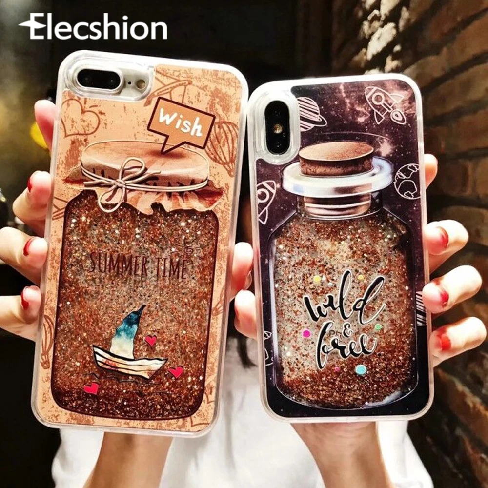 

Liquid Quicksand Unicorn Coffee Case For iPhone 7 8 Plus XR XS MAX Funny Ice Cream Hourglass For iPhone 6S 6 Plus Glitter Soft