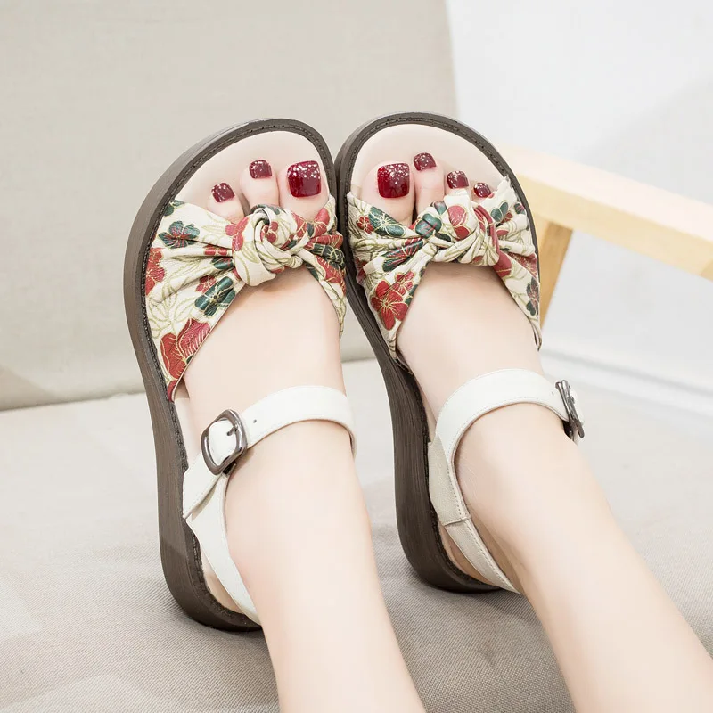

women 2019summer genuine leather high heel shoes female sandals summer shoes wedge sandals platform sandals 1905231