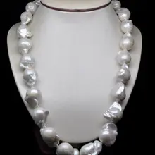 GW огромный размер 18-23 мм натуральная форма жемчужное ожерелье 20"