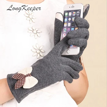 

2019 Fashion Women Elegant Plus Velvet Gloves Ladies winter autumn Touch Screen Dancing Guantes Solid Color Driving Mittens G349