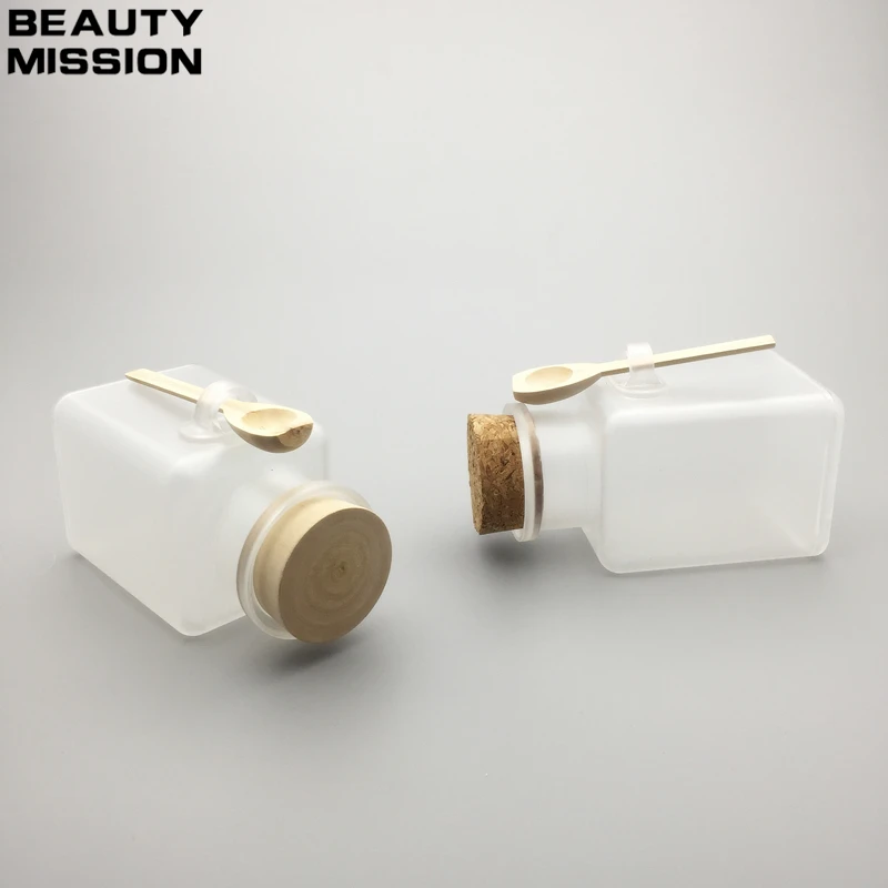 BEAUTY MISSION 12pcs/lot 300g Square bath salt ABS Bottle, 300ml powder