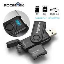 Rocketek одновременно читать 2 карт Памяти USB 3.0 Card Reader 2 Слотов Кард-Ридер для SD, micro SD, TF, работа с micro sdhc sdxc