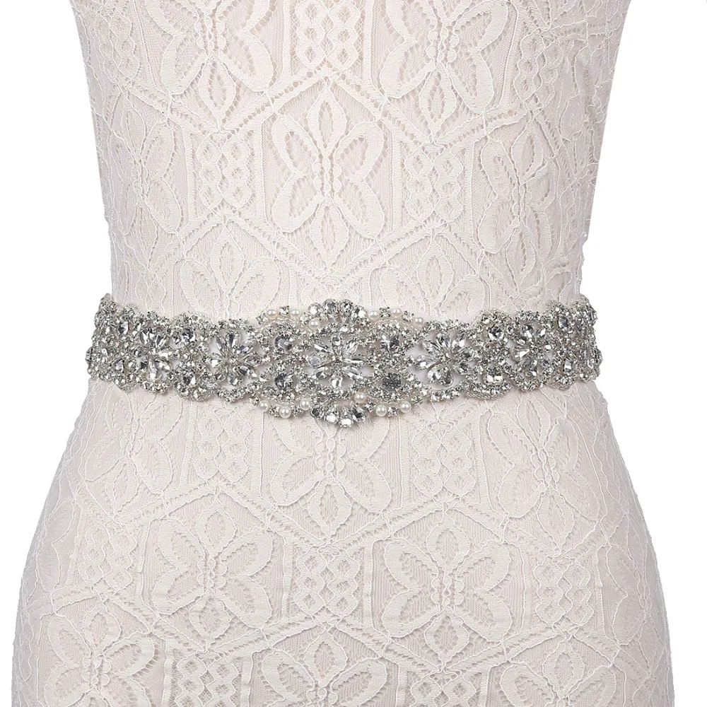 

Misaya Crystal Lace Belt Satin Rhinestone Wedding Dress DIY HandCraft Wedding Accessories Bridal Ribbon Sash Pearls Wedding Belt