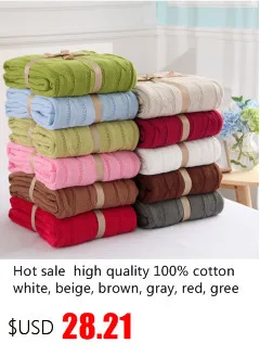 New arrival cotton fashion high quality knitted blanket with soft wool for sofa/bed/home beige/red/green/brown/gray color