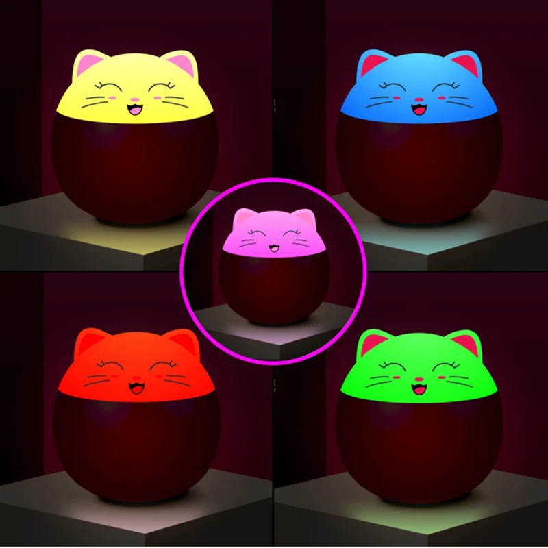 

Cute Cartoon Cat Piggy Bank Toys Colorful Led lamp Money Saving Box Touch Control Light Baby Coins Storage Box For Children Gift